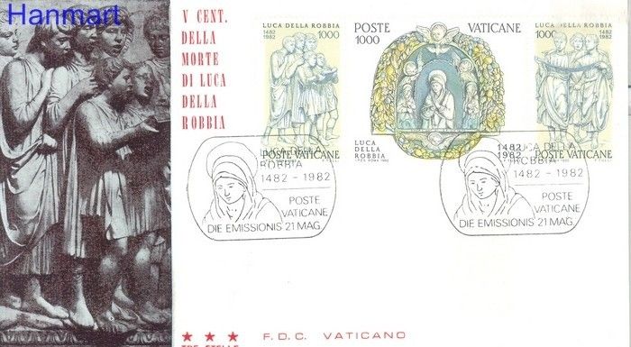 Znaczek Watykan 1982 Mi 805-807 FDC