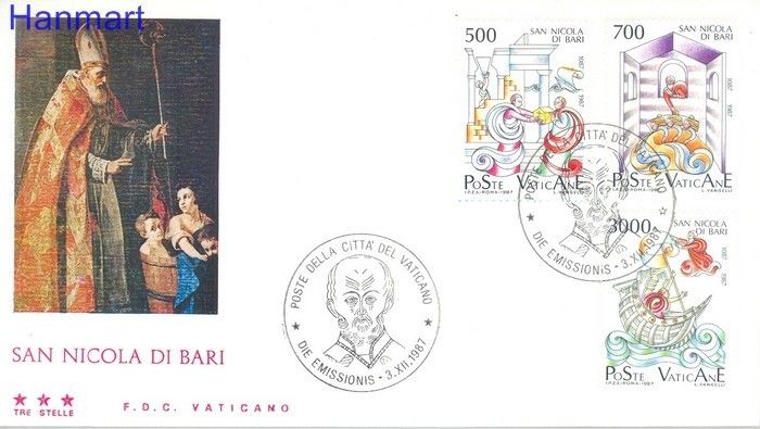 Znaczek Watykan 1987 Mi 934-936 FDC