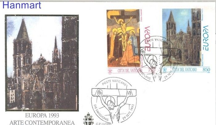 Znaczek Watykan 1993 Mi 1199-1200 FDC