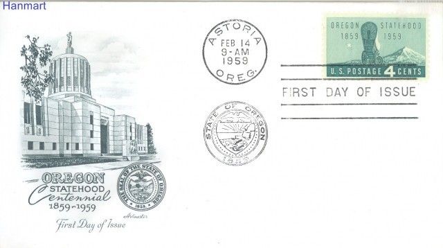 Znaczek USA 1959 Mi 747 FDC