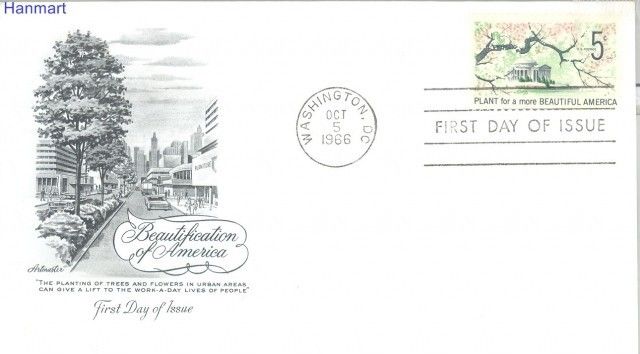 Znaczek USA 1966 FDC