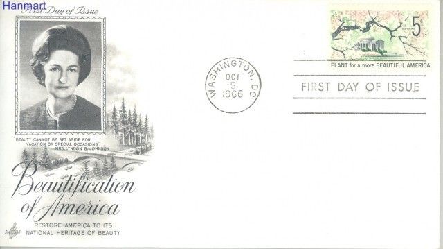 Znaczek USA 1966 FDC