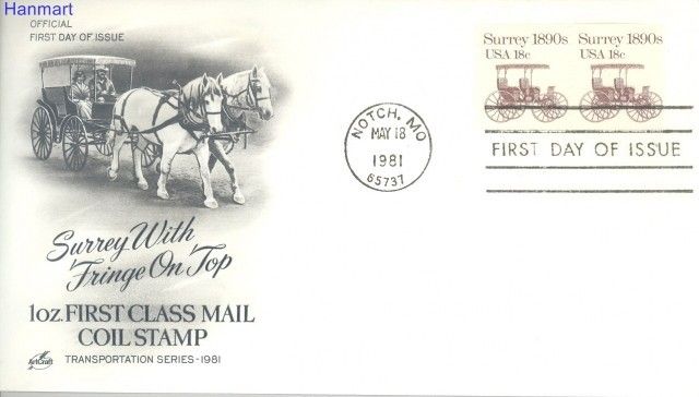Znaczek USA 1981 Mi par 1480 FDC