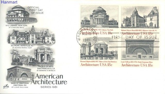 Znaczek USA 1981 Mi 1500-1503 FDC