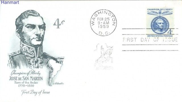 Znaczek USA 1959 Mi 748 FDC