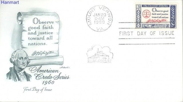 Znaczek USA 1960 Mi 766 FDC
