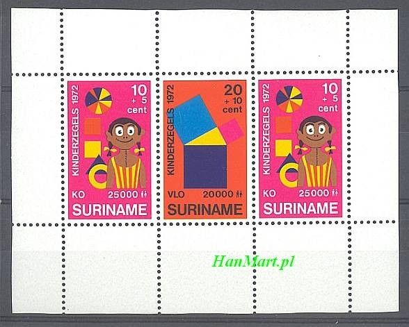 Znaczek Surinam 1972 Mi bl 12 Czyste **