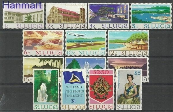 Znaczek Saint Lucia 1970 Mi 253-266 Czyste **