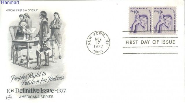 Znaczek USA 1977 FDC