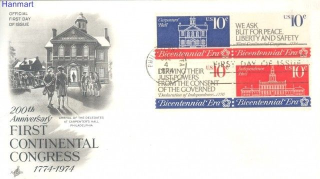 Znaczek USA 1974 Mi 1150-1153 FDC