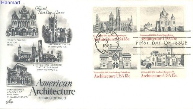 Znaczek USA 1980 Mi 1445-1448 FDC