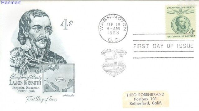 Znaczek USA 1958 Mi adr 736 FDC