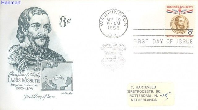 Znaczek USA 1958 FDC
