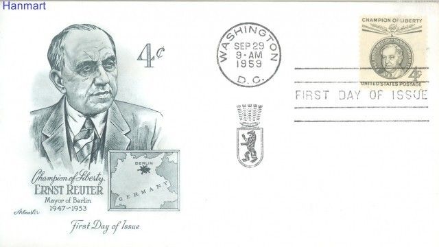 Znaczek USA 1959 Mi adr 762 FDC