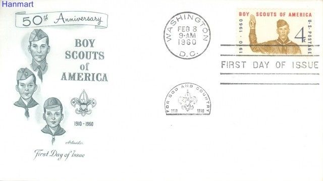 Znaczek USA 1960 Mi adr 772 FDC