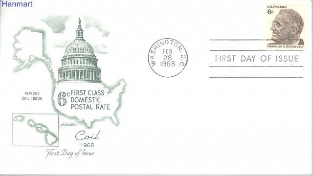 Znaczek USA 1968 Mi adr 945 FDC