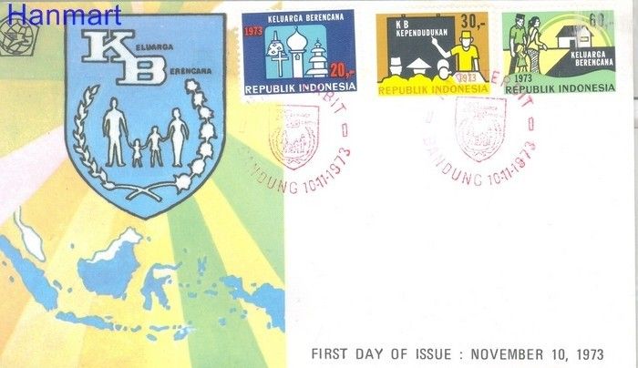 Znaczek Indonezja 1973 Mi 744-746 FDC