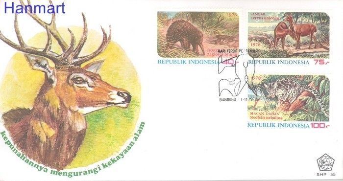 Znaczek Indonezja 1978 Mi 908-910 FDC