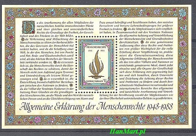 Znaczek Narody Zjednoczone Wiedeń 1988 Mi bl 4 Czyste **