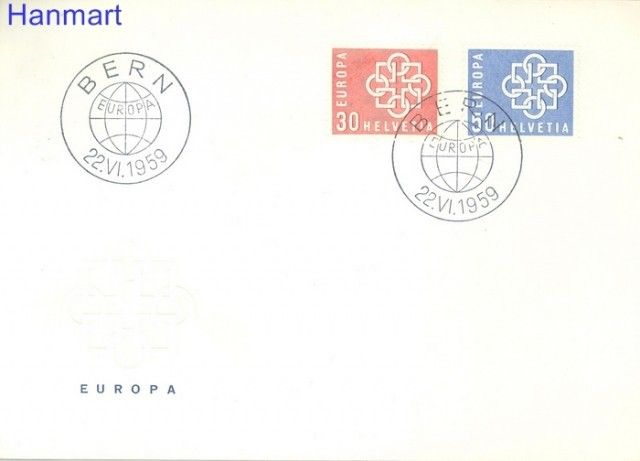 Znaczek Szwajcaria 1959 Mi 679-680 FDC