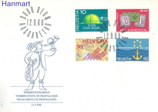Znaczek Szwajcaria 1968 Mi 887-890 FDC