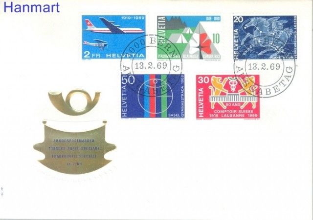 Znaczek Szwajcaria 1969 Mi 895-899 FDC