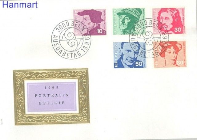 Znaczek Szwajcaria 1969 Mi 906-910 FDC