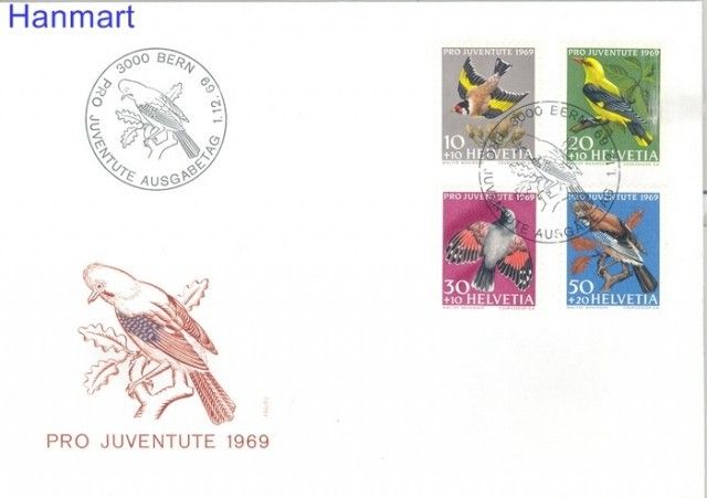 Znaczek Szwajcaria 1969 Mi 914-917 FDC