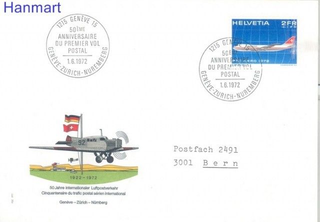 Znaczek Szwajcaria 1972 Mi 968 FDC