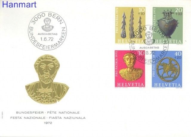 Znaczek Szwajcaria 1972 Mi 971-974 FDC