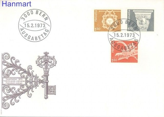 Znaczek Szwajcaria 1973 Mi 991-993 FDC