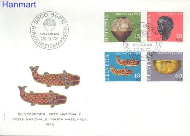 Znaczek Szwajcaria 1973 Mi 996-999 FDC