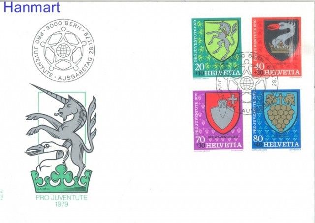 Znaczek Szwajcaria 1979 Mi 1165-1168 FDC