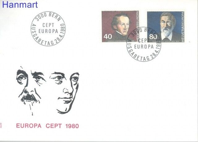Znaczek Szwajcaria 1980 Mi 1174-1175 FDC