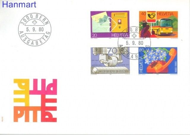 Znaczek Szwajcaria 1980 Mi 1180-1183 FDC