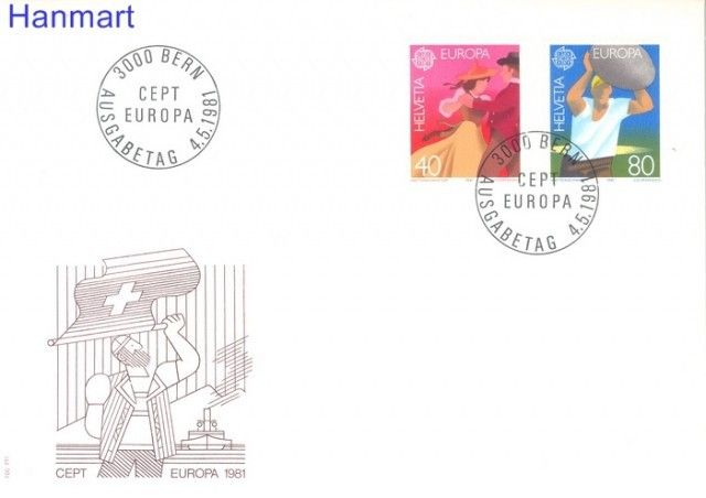 Znaczek Szwajcaria 1981 Mi 1197-1198 FDC