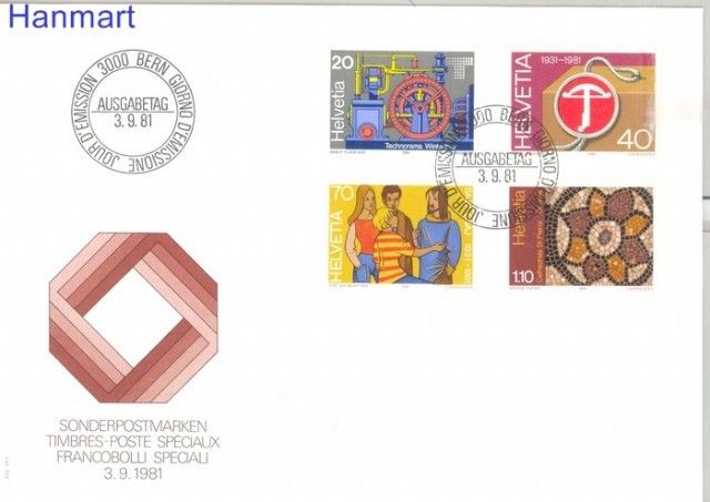 Znaczek Szwajcaria 1981 Mi 1206-1209 FDC