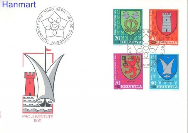 Znaczek Szwajcaria 1981 Mi 1210-1213 FDC