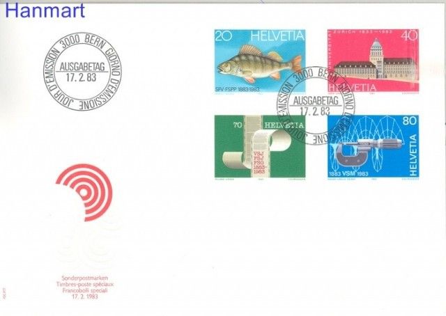 Znaczek Szwajcaria 1983 Mi 1245-1248 FDC