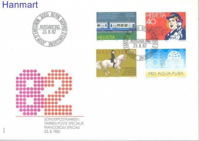 Znaczek Szwajcaria 1982 Mi 1232-1235 FDC