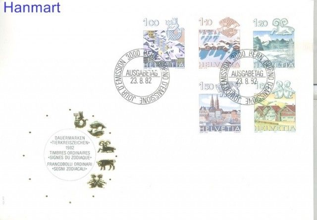 Znaczek Szwajcaria 1982 Mi 1227-1231 FDC
