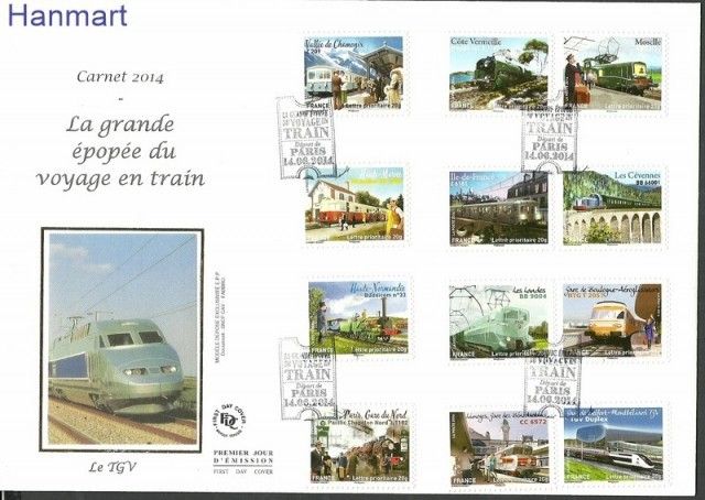 Znaczek Francja 2014 Mi 5867-5878 FDC