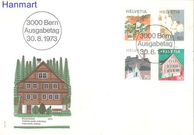 Znaczek Szwajcaria 1973 Mi 1009-1012 FDC