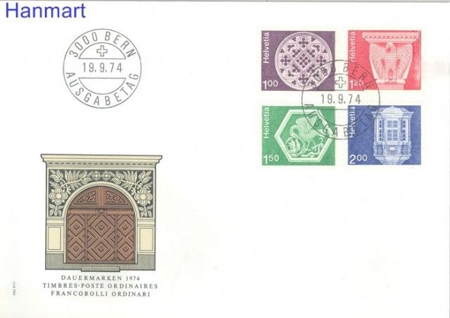 Znaczek Szwajcaria 1974 Mi 1035-1038v FDC