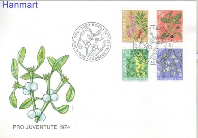 Znaczek Szwajcaria 1974 Mi 1042-1045 FDC