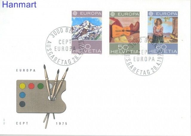 Znaczek Szwajcaria 1975 Mi 1050-1052 FDC