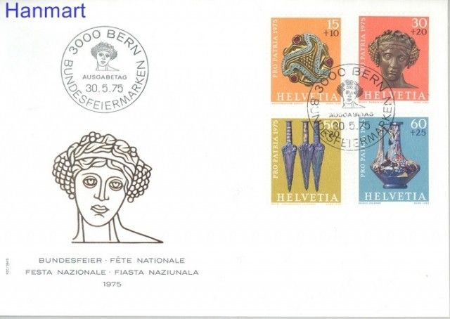 Znaczek Szwajcaria 1975 Mi 1053-1056 FDC