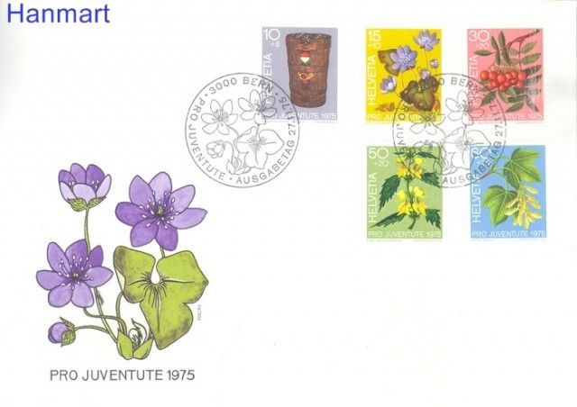 Znaczek Szwajcaria 1975 Mi 1062-1066 FDC