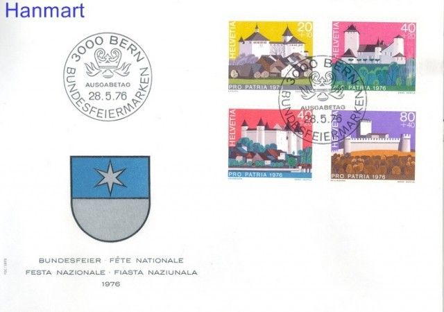 Znaczek Szwajcaria 1976 Mi 1075-1078 FDC