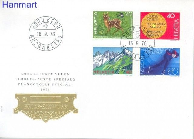 Znaczek Szwajcaria 1976 Mi 1079-1082 FDC